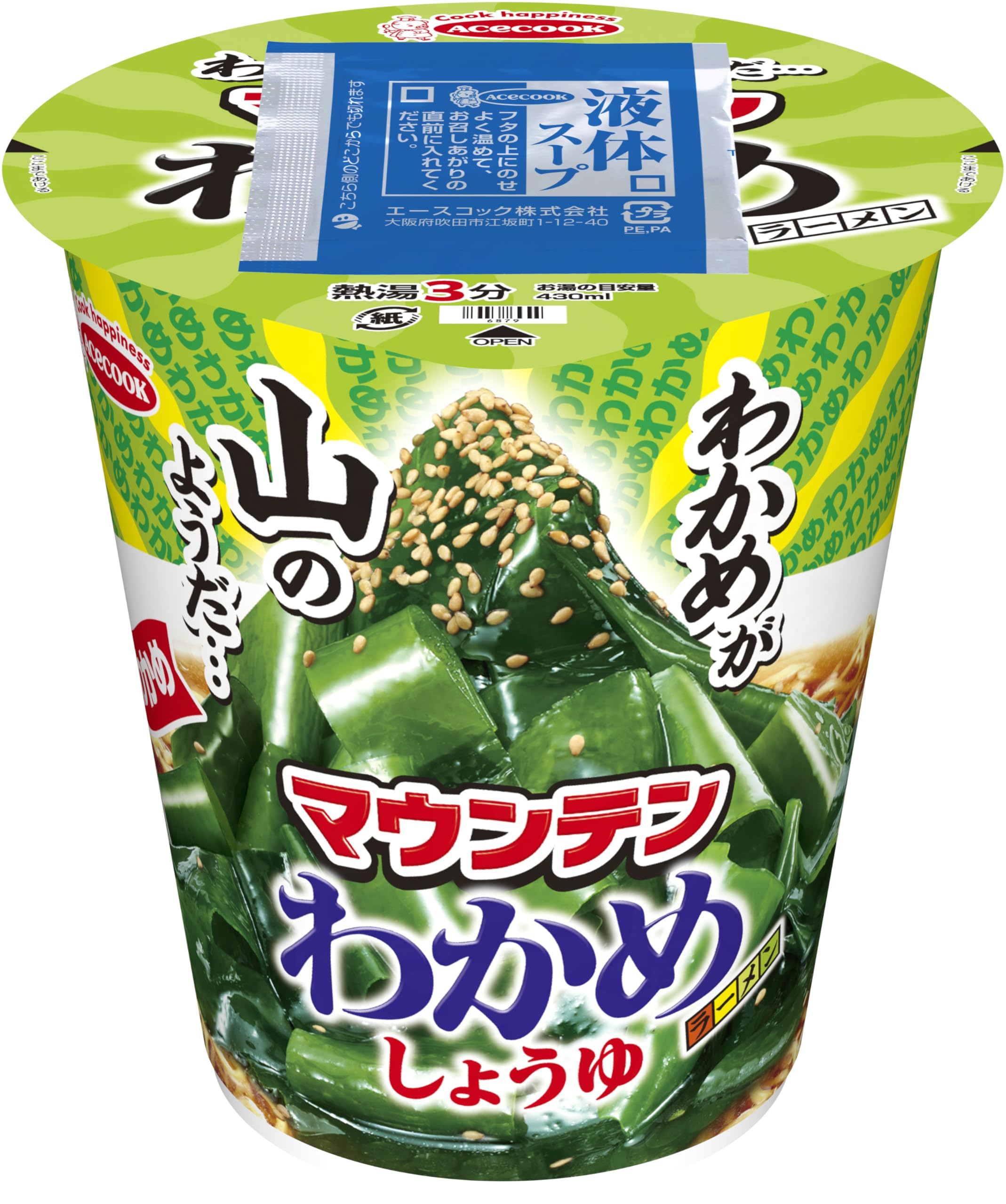 Amazon.co.jp: エースコック マウンテンわかめラーメン しょうゆ 87g
